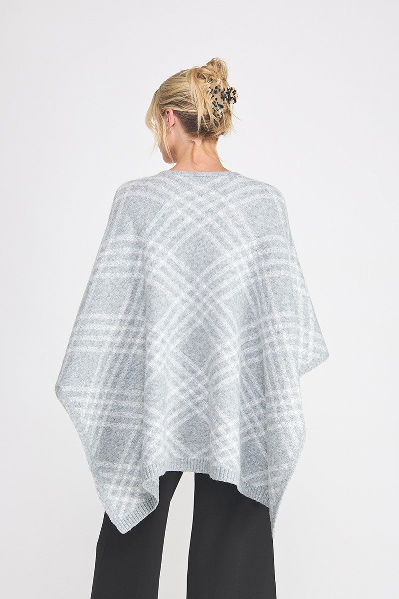 Mia poncho wrap in gray