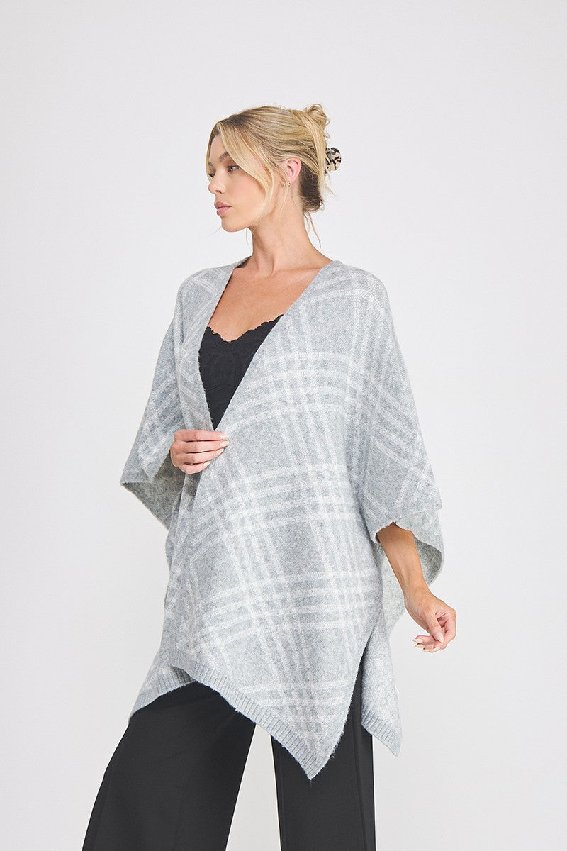 Mia poncho wrap in gray