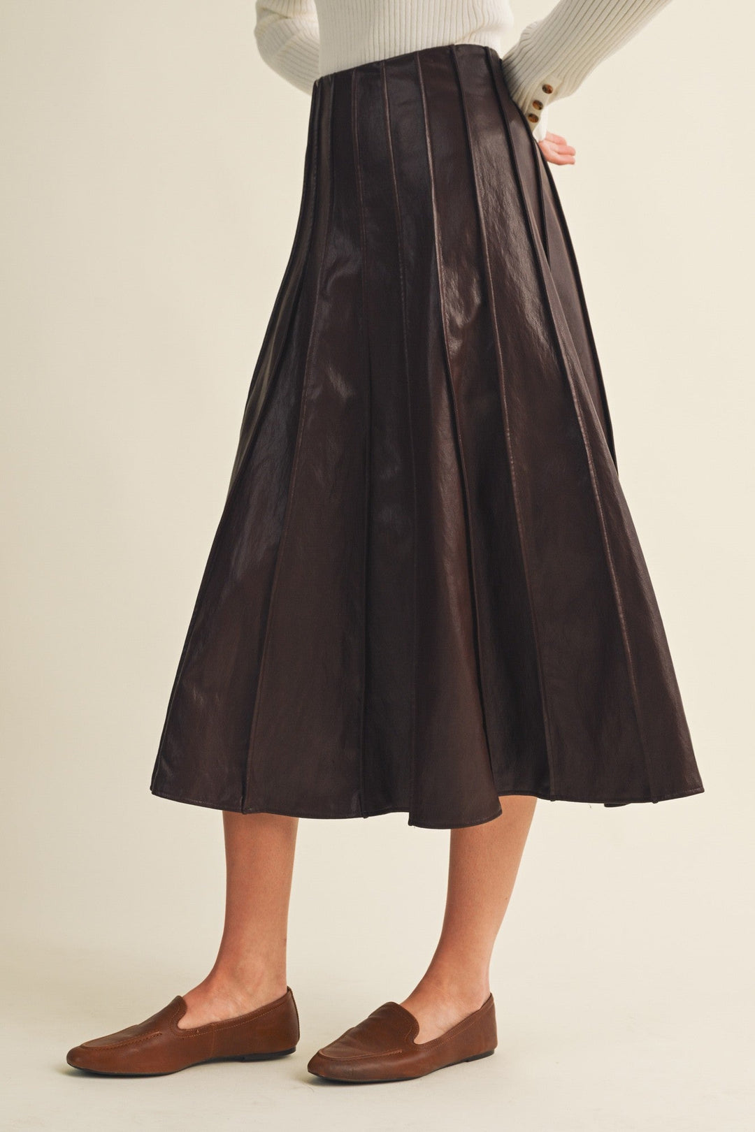 Nikki midi skirt in brown