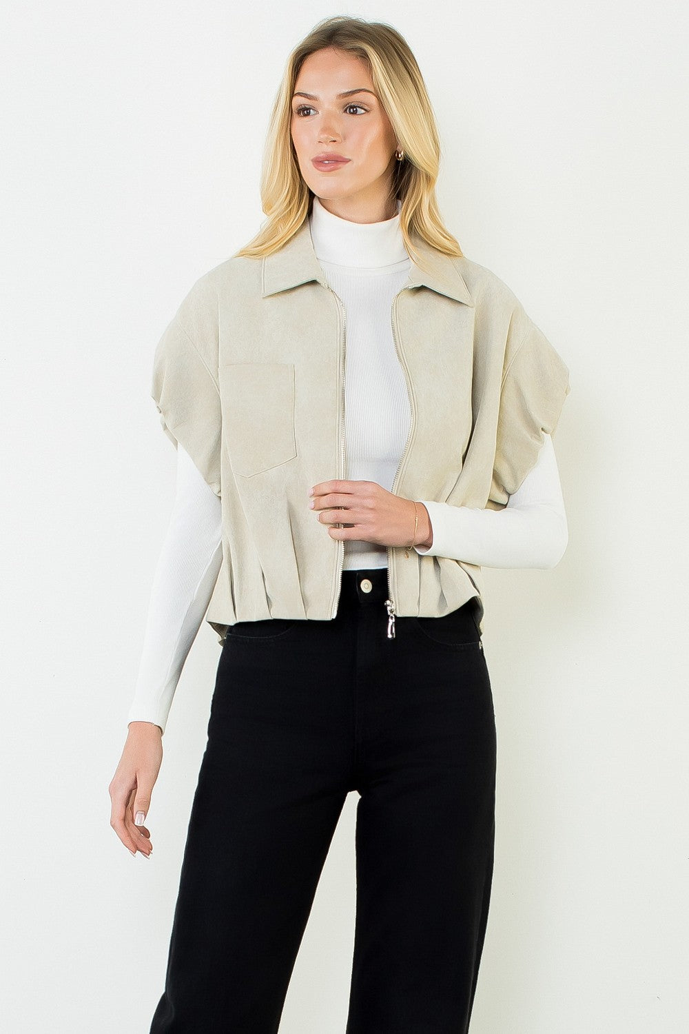 Ellen suede jacket in cream