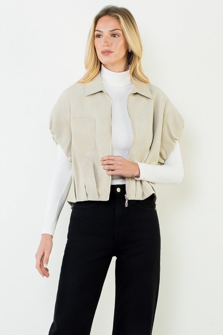 Ellen suede jacket in cream