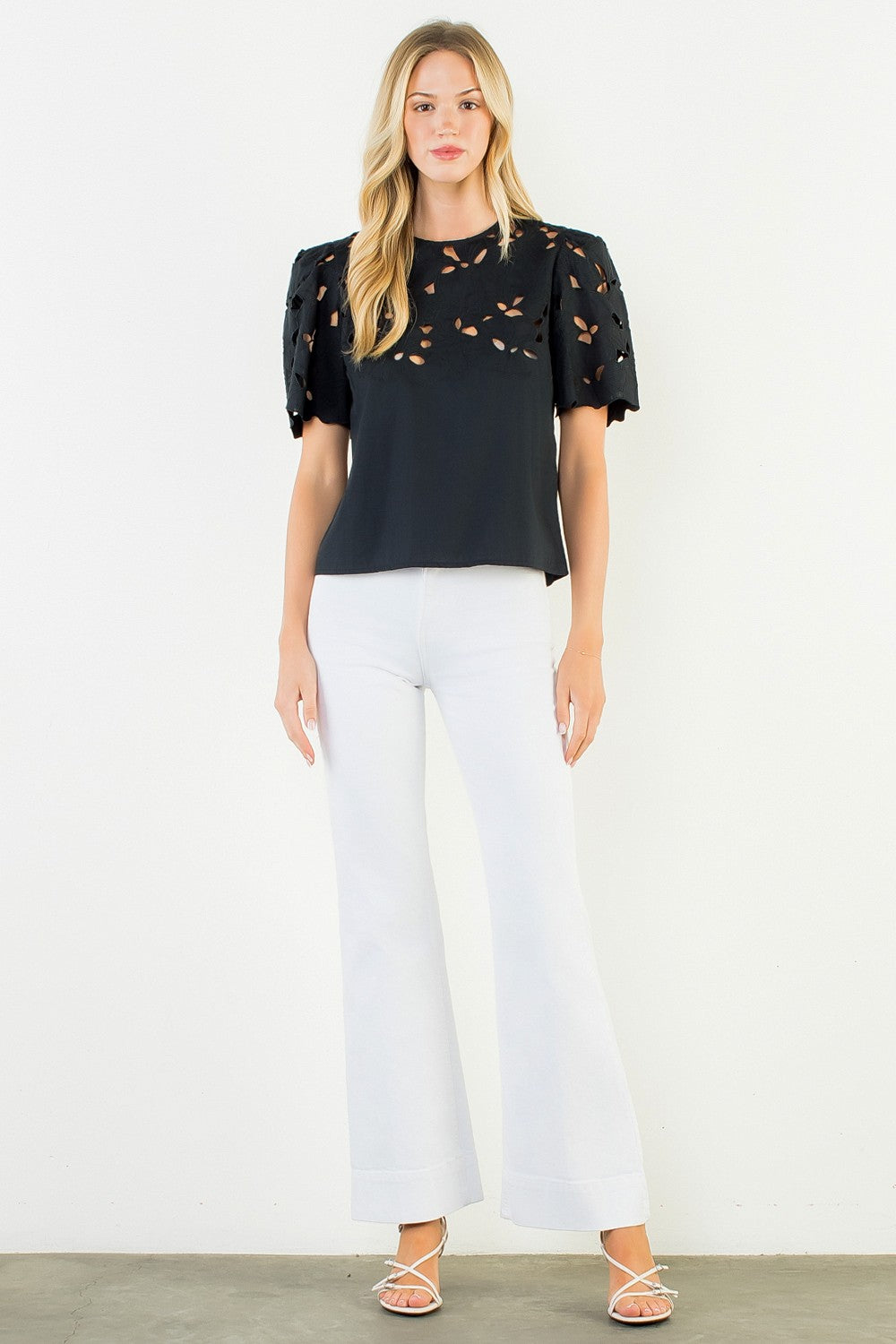 Tara cut out top in black