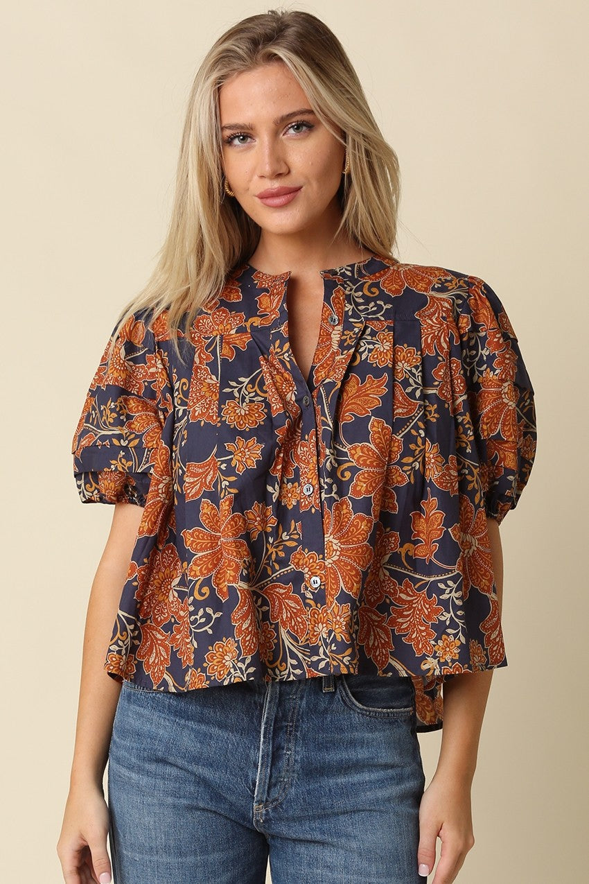 Taylor top in rust print