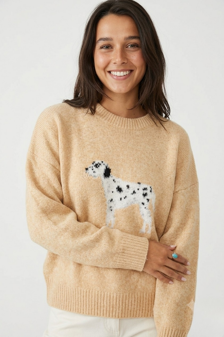 Dalmatian sweater in yellow
