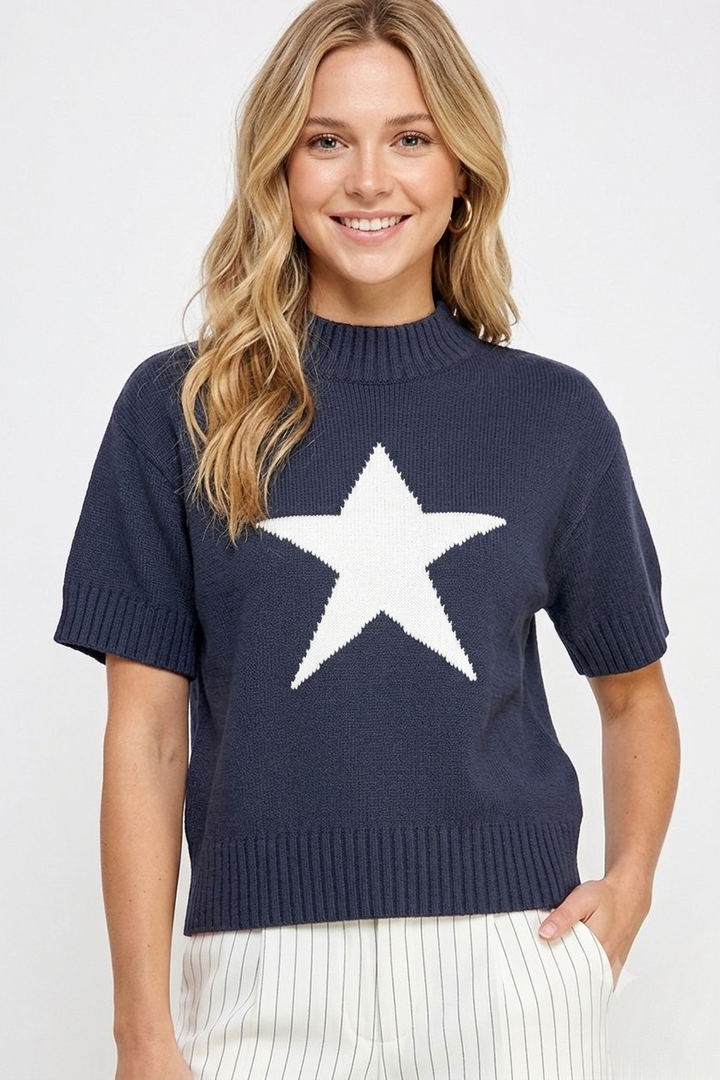 Star sweater in navy
