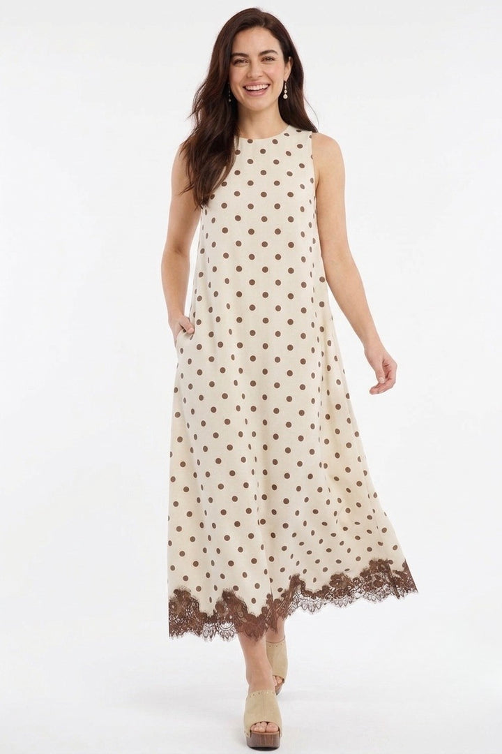 Phoebe polka dot midi dress