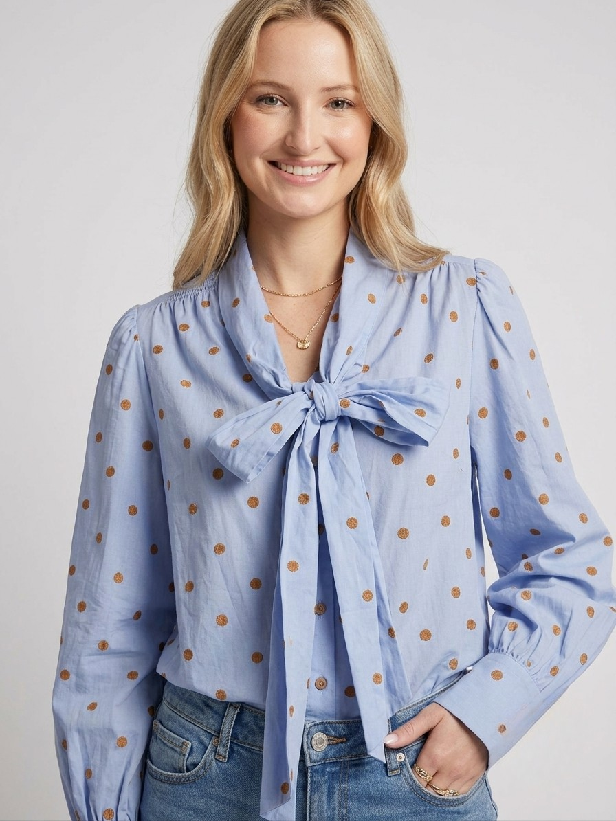 Layla dot blouse in blue