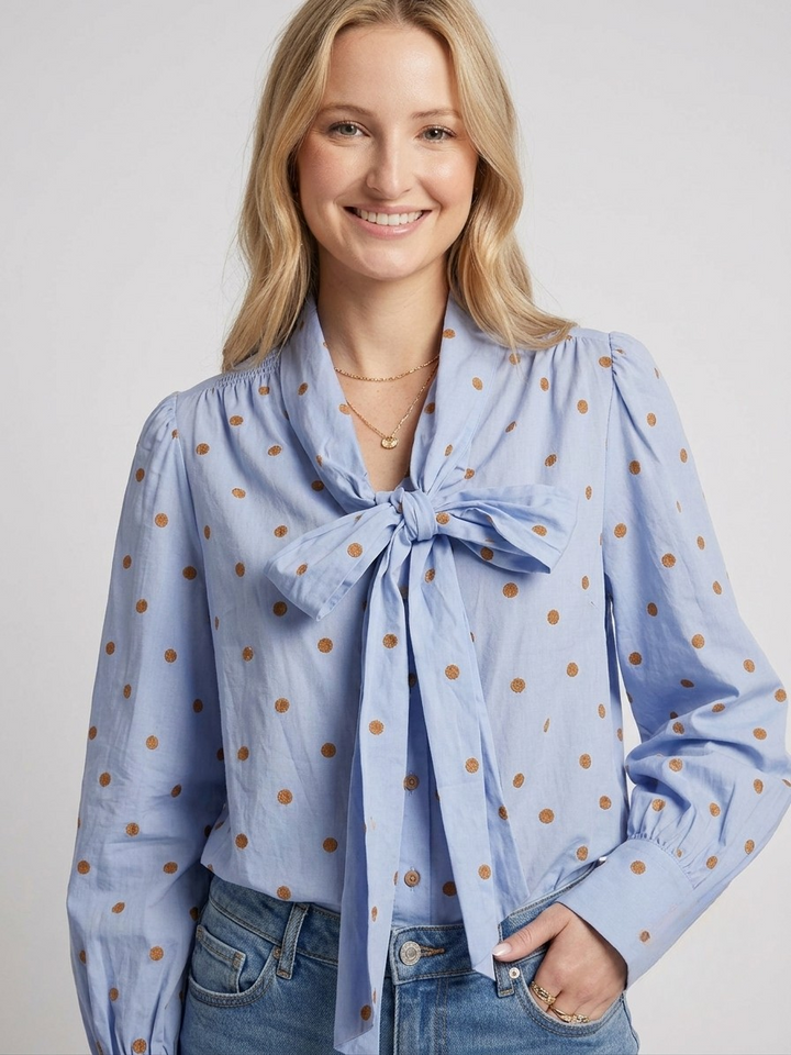 Layla dot blouse in blue