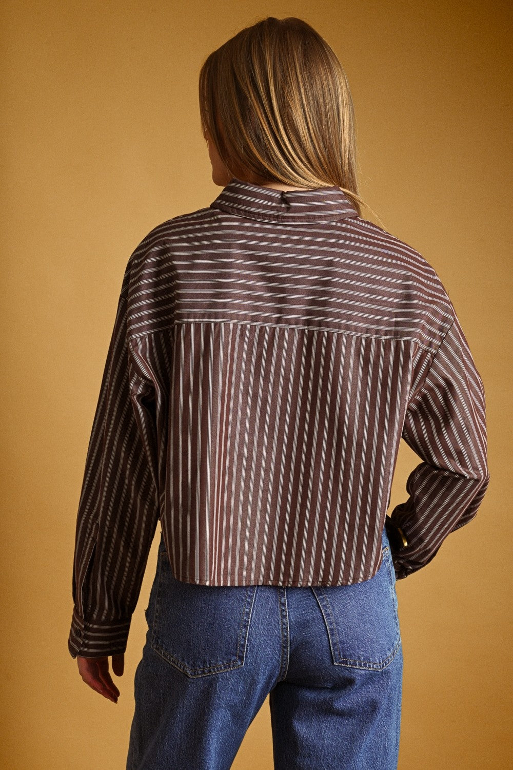 Megyn button down blouse in brown