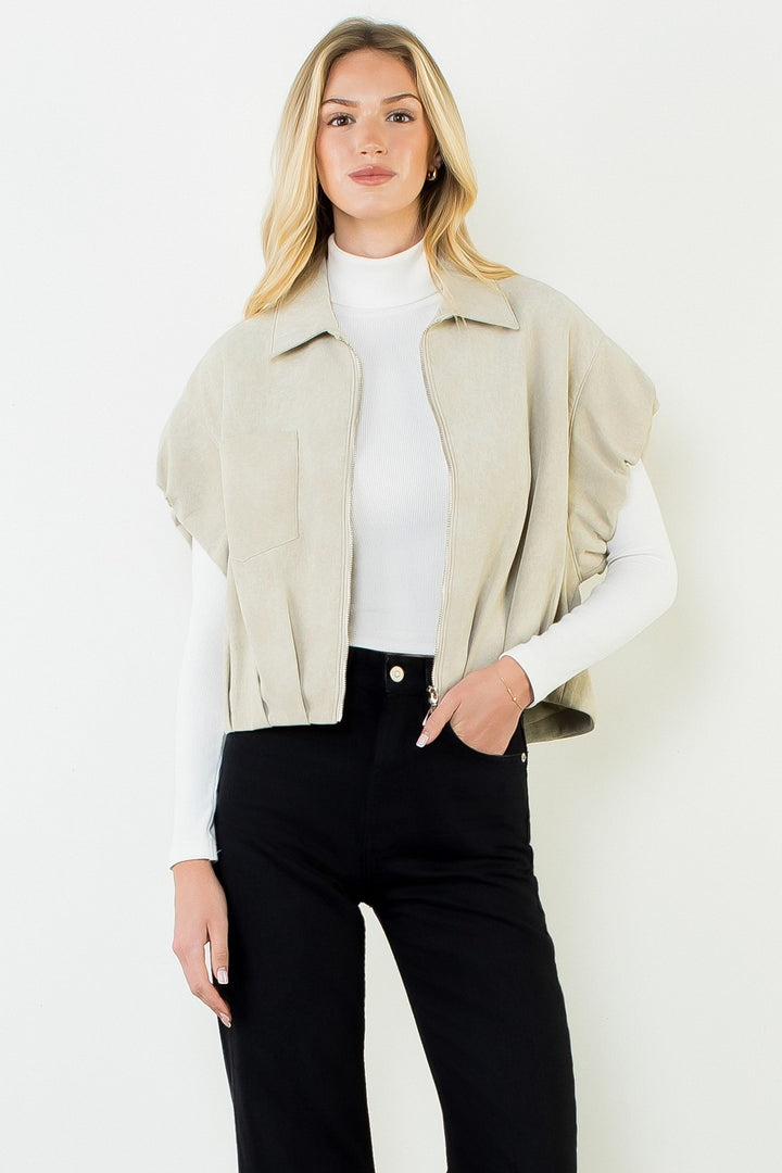 Ellen suede jacket in cream