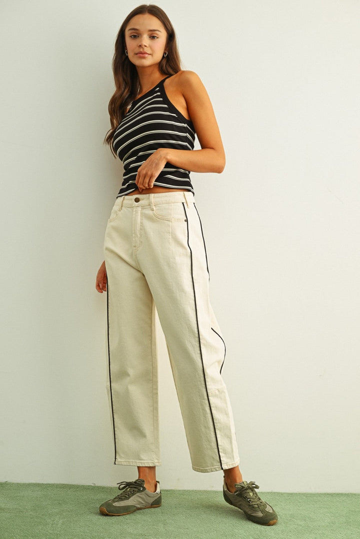 Marie barrel jean in Ecru