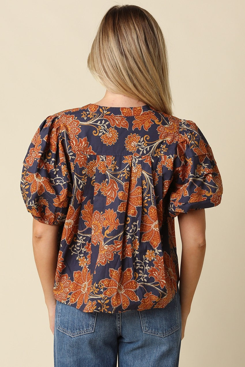 Taylor top in rust print