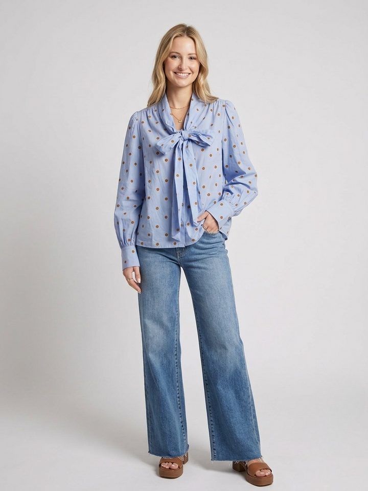 Layla dot blouse in blue