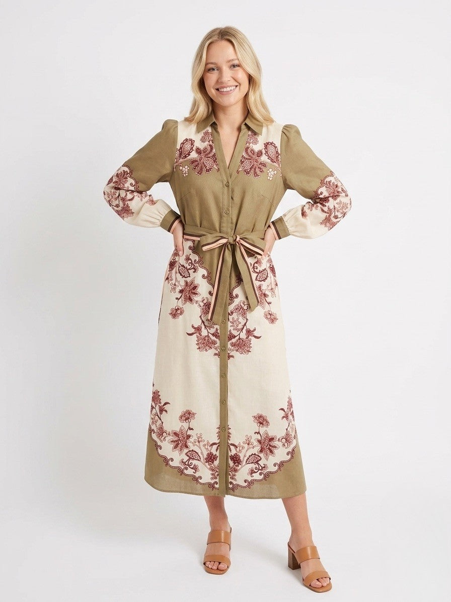 Paige midi dress in sage