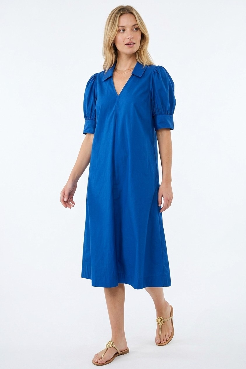 Avery midi dress in blue