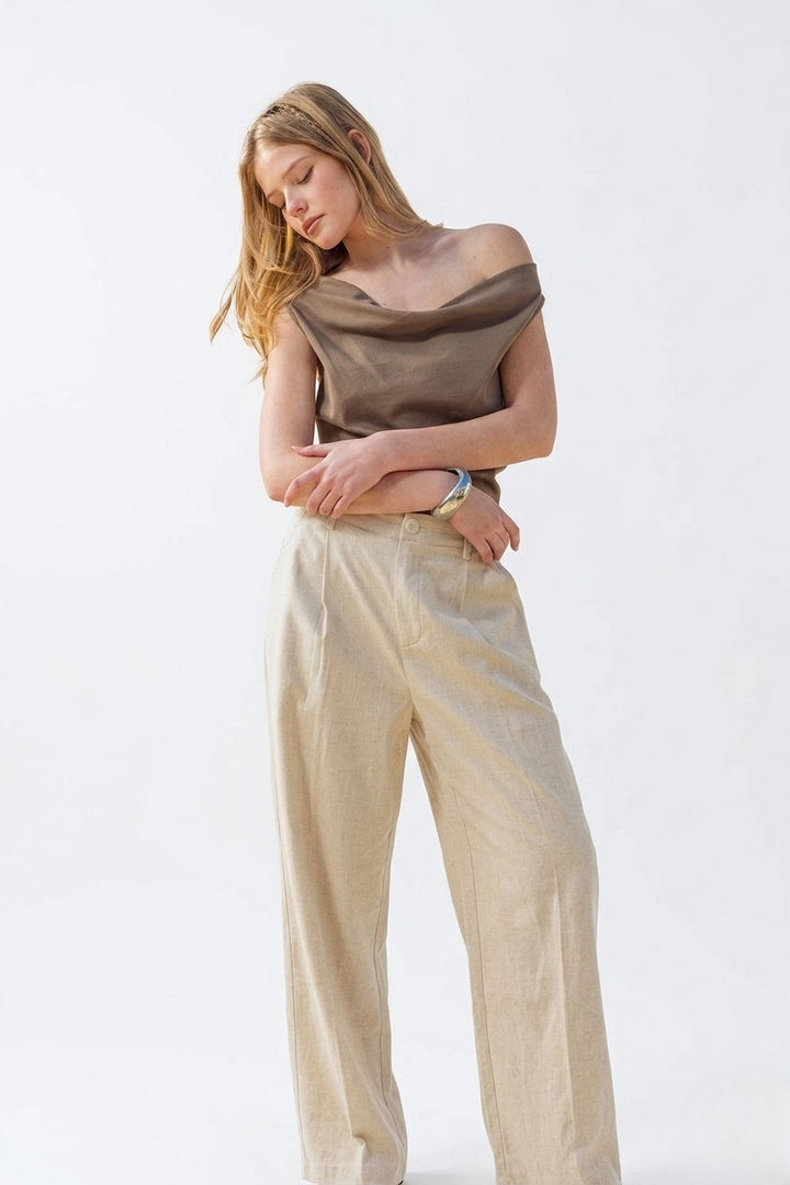 Celeste cowl neck tank in olive