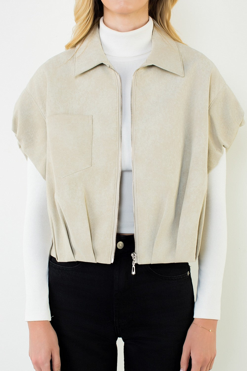 Ellen suede jacket in cream