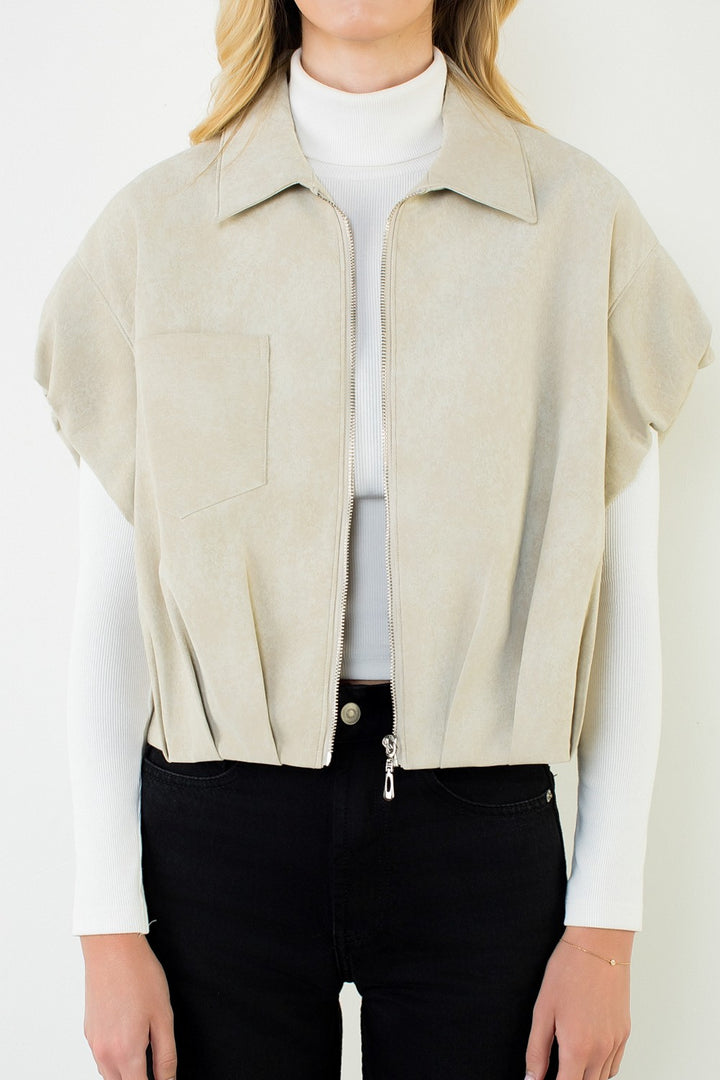 Ellen suede jacket in cream