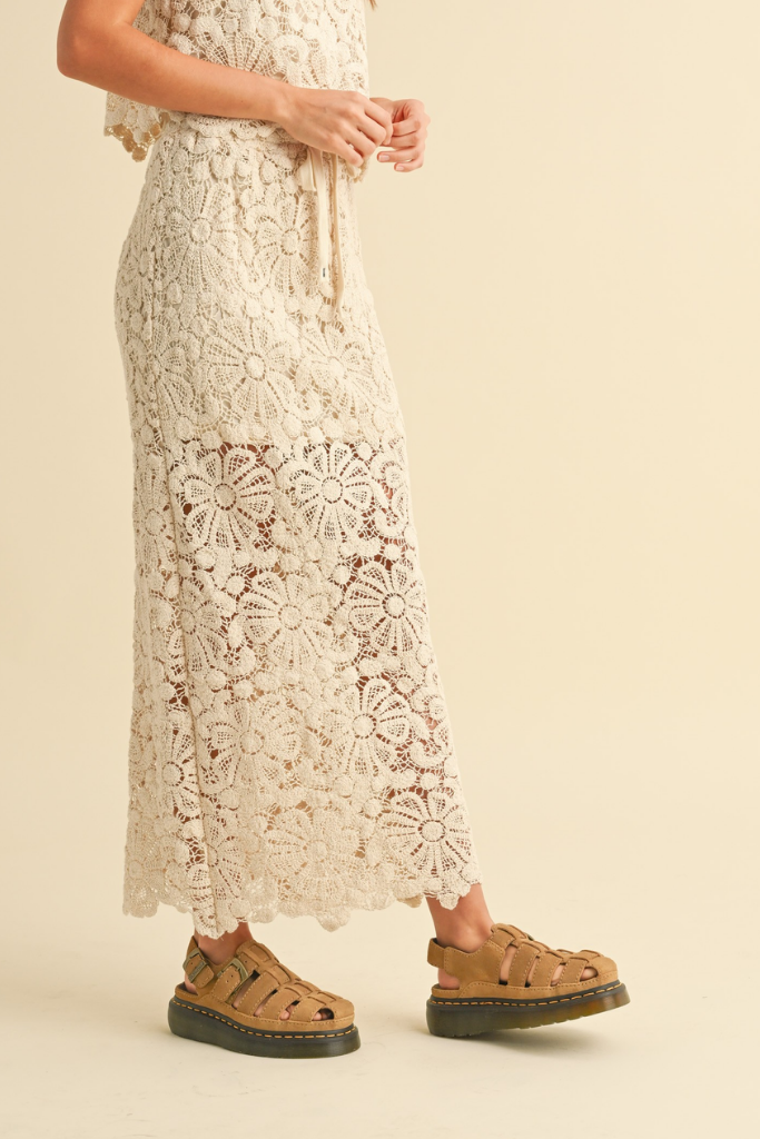 Misty Crochet Maxi Skirt