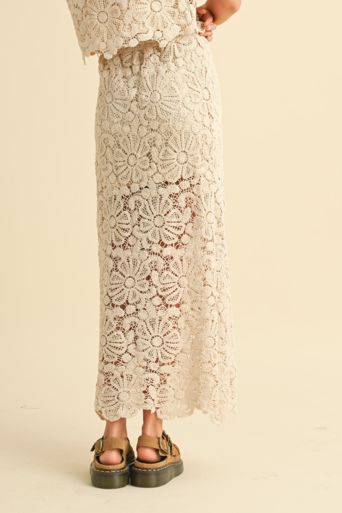 Misty Crochet Maxi Skirt