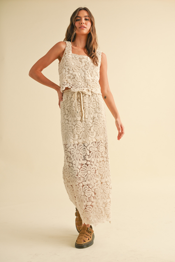 Misty Crochet Maxi Skirt