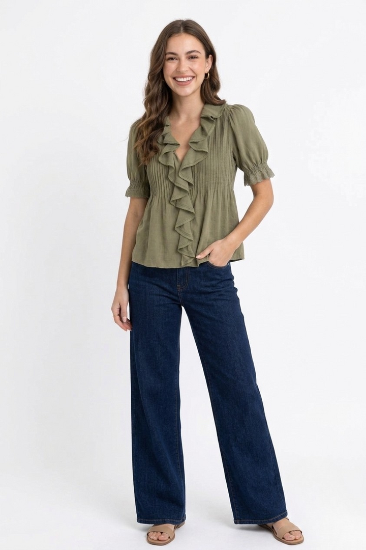 Darcie top in olive green