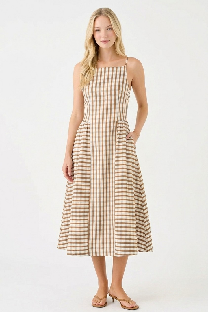 Sarah gingham midi dress