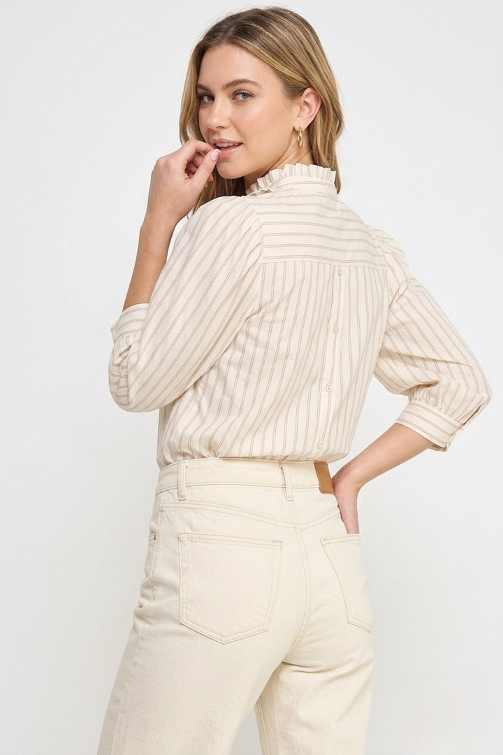Charley blouse in cream stripe
