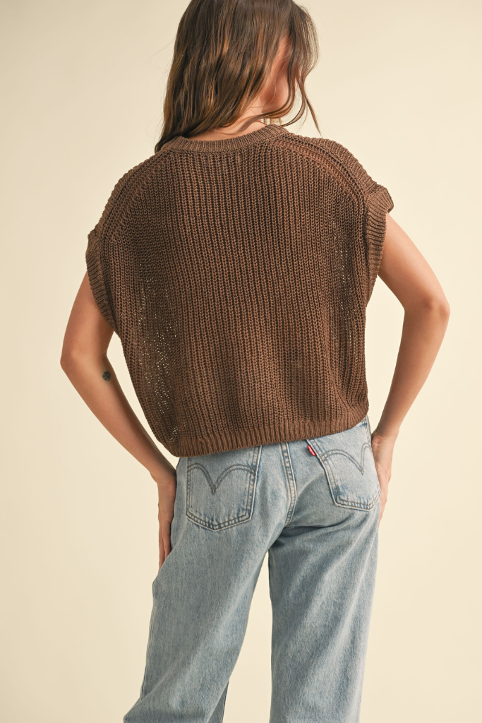 Penny Cap Sleeve Sweater in Espresso