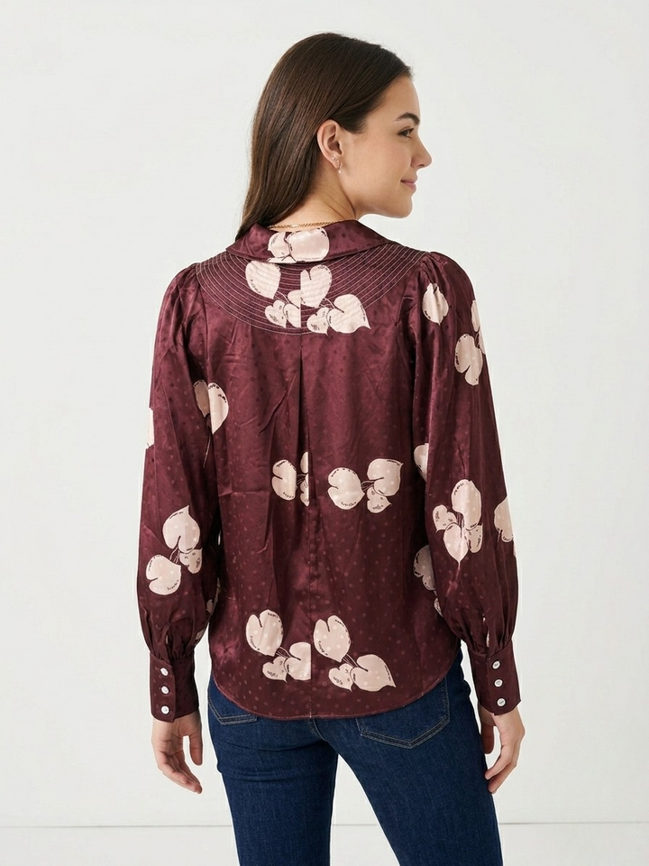 Elle blouse in plum