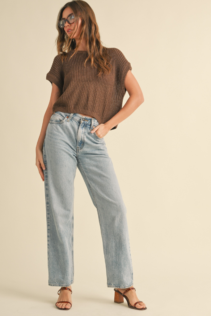 Penny Cap Sleeve Sweater in Espresso