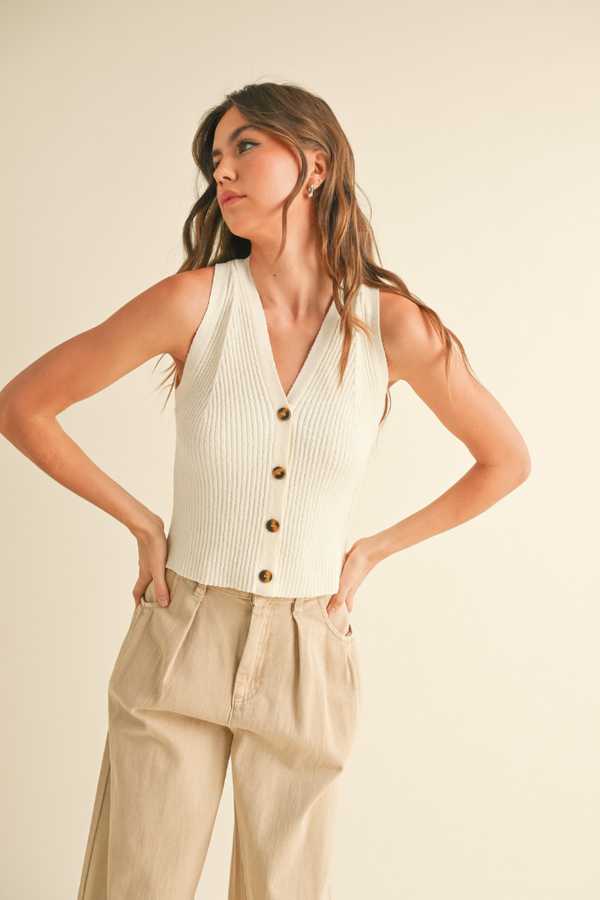 Arlo Ribbed Sweater Vest
