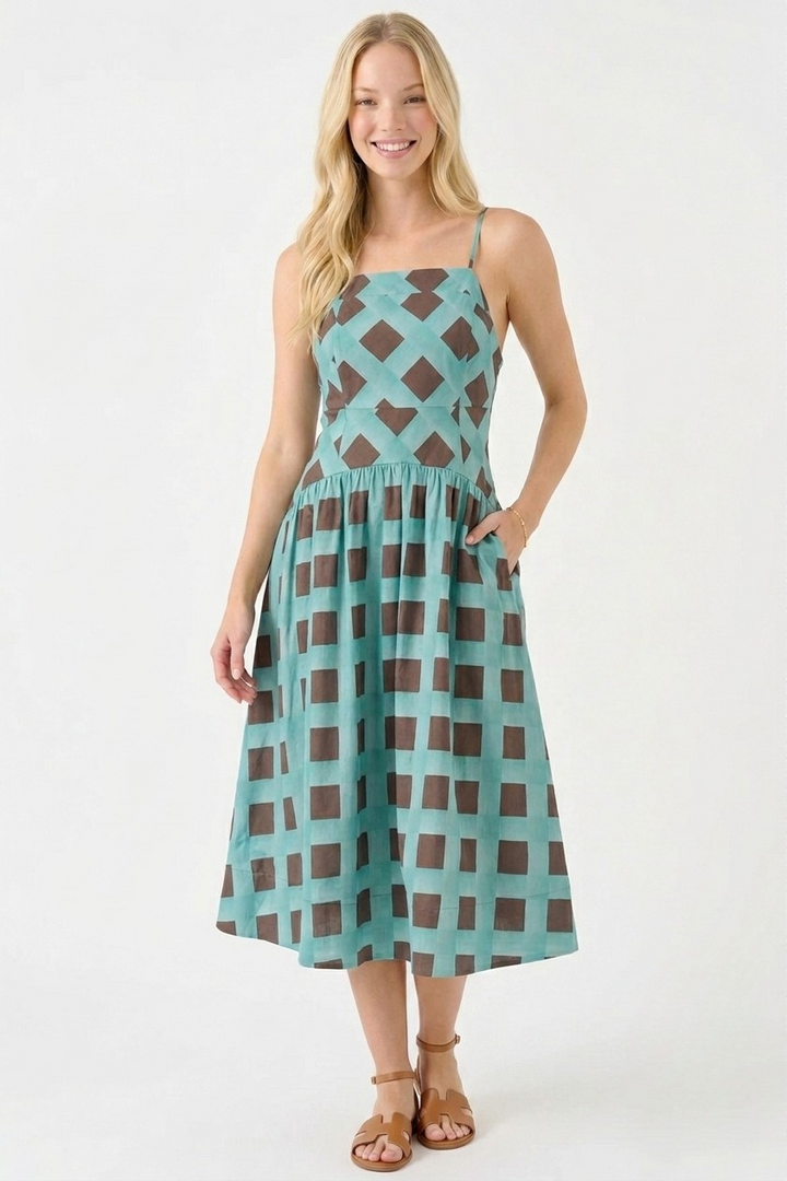 Freya midi dress in blue