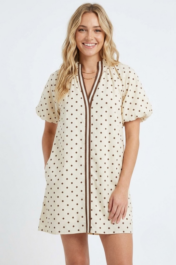 Celeste polka dot mini dress
