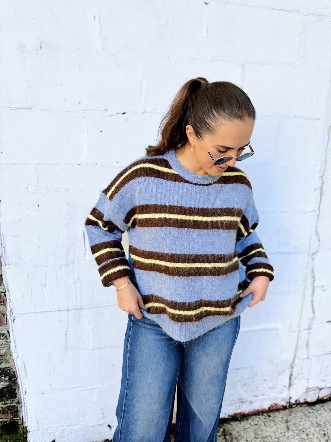 Chloe stripe sweater in blue
