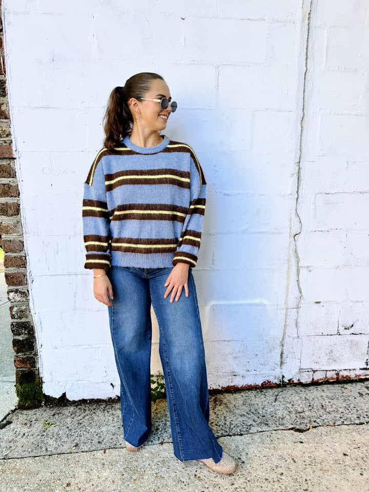 Chloe stripe sweater in blue