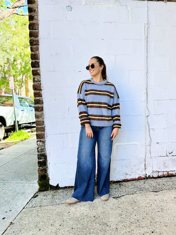 Chloe stripe sweater in blue