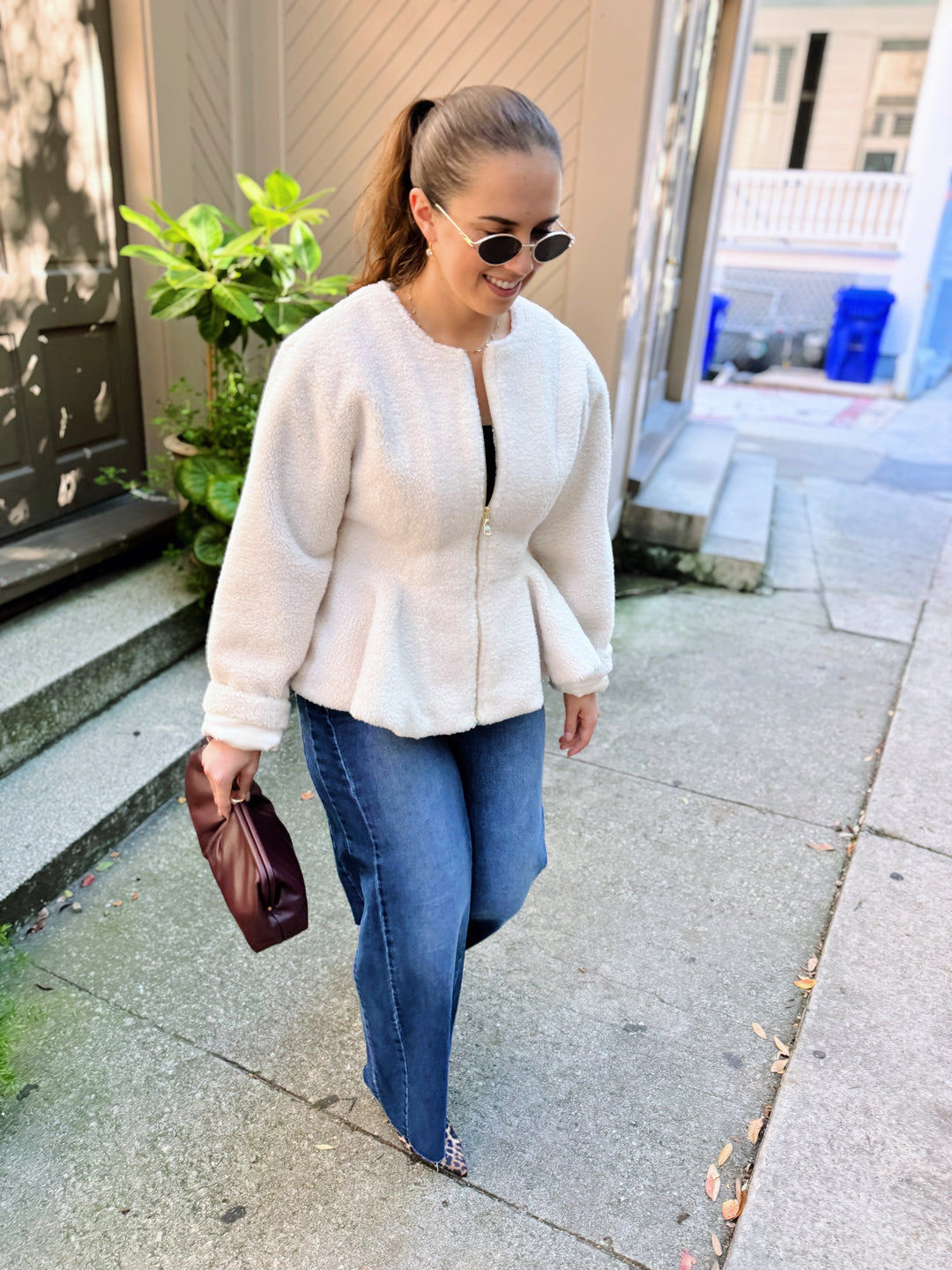 Abigail peplum jacket in cream