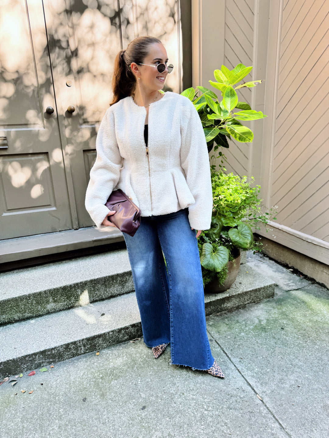 Abigail peplum jacket in cream