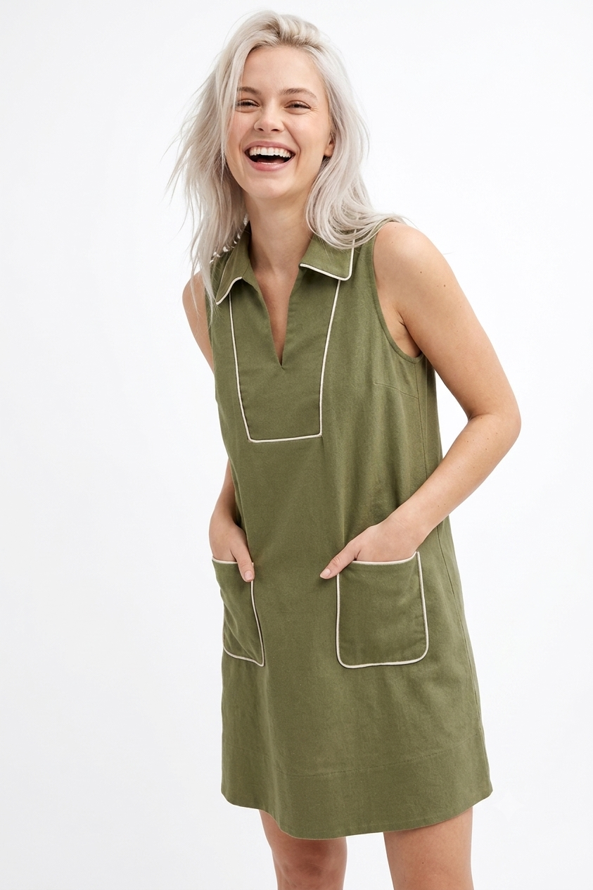 Vesper mini dress in olive