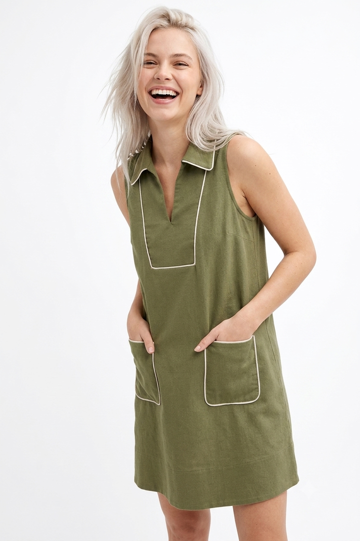 Vesper mini dress in olive