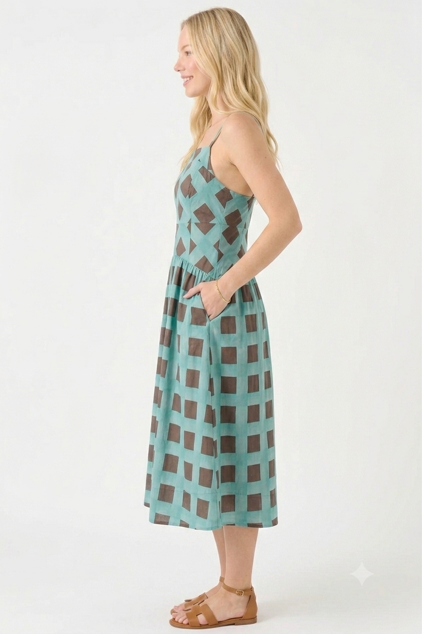 Freya midi dress in blue