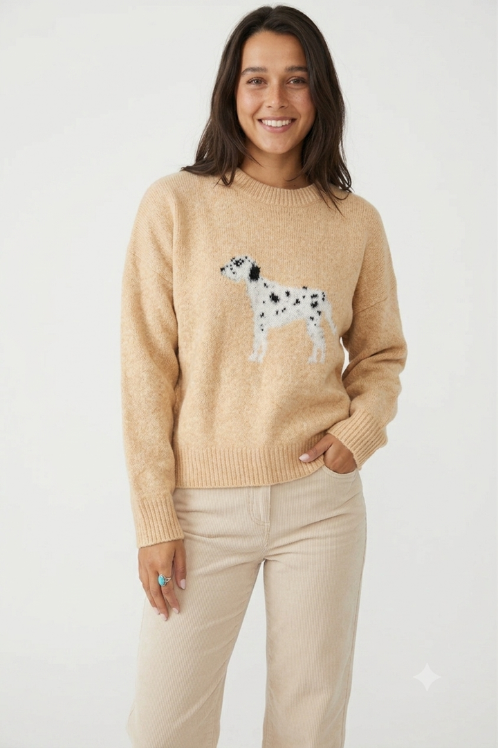 Dalmatian sweater in yellow