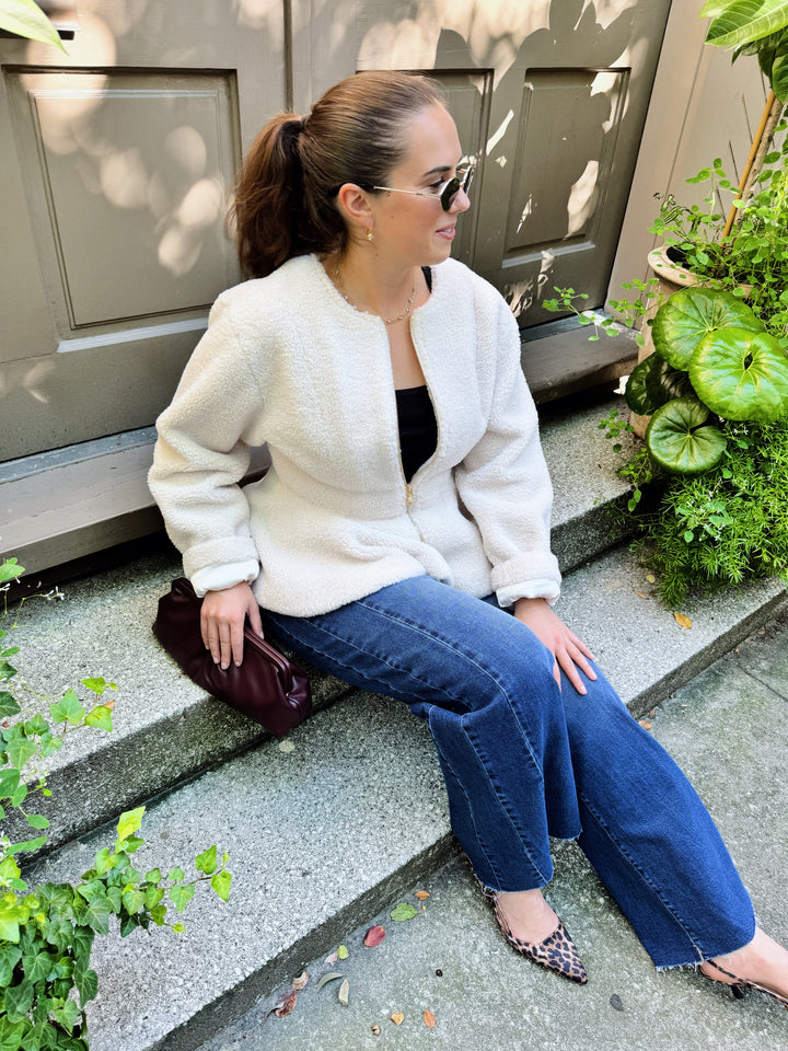 Abigail peplum jacket in cream