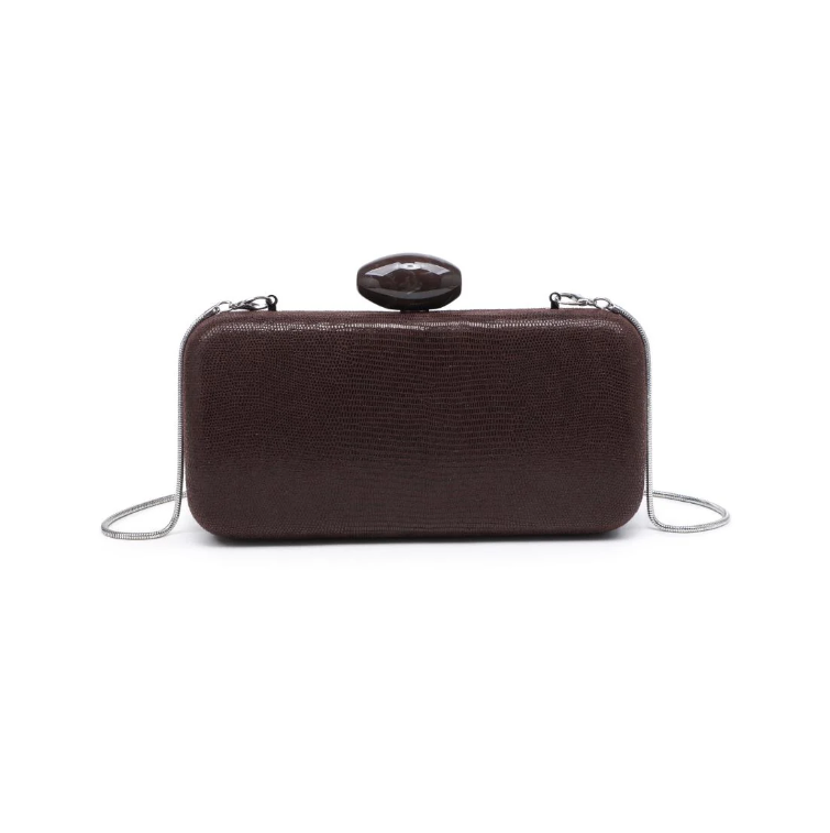 Dustin clutch in chocolate brown
