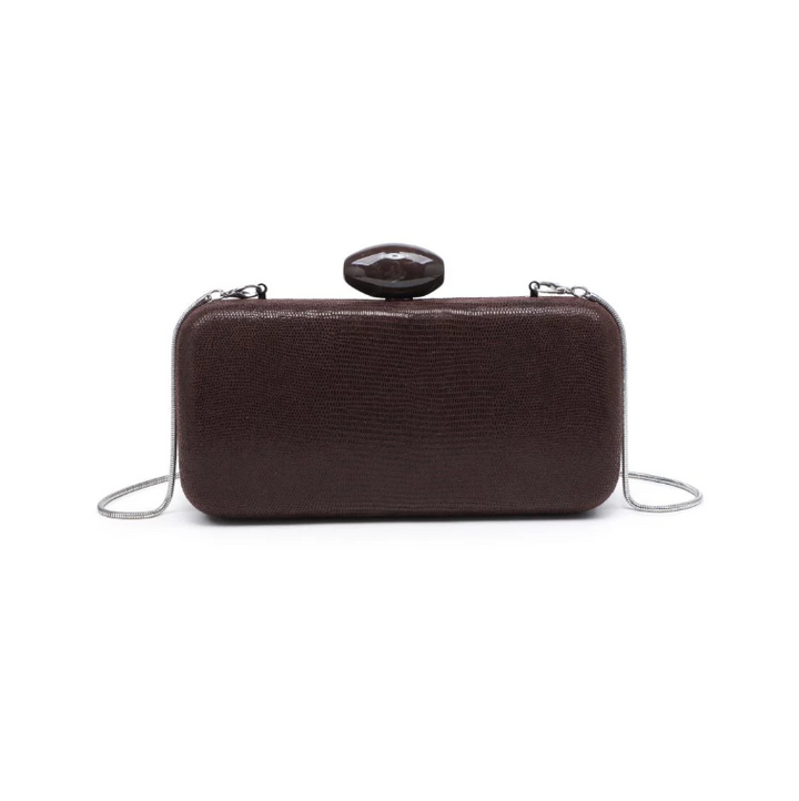 Dustin clutch in chocolate brown