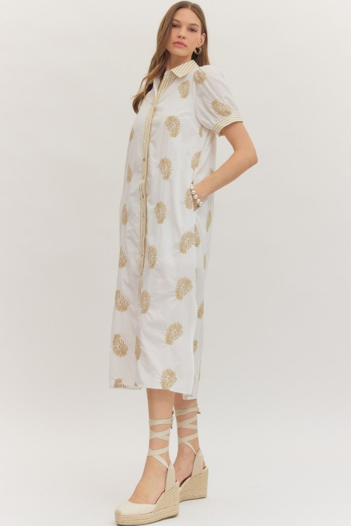 Lucy embroidered midi dress