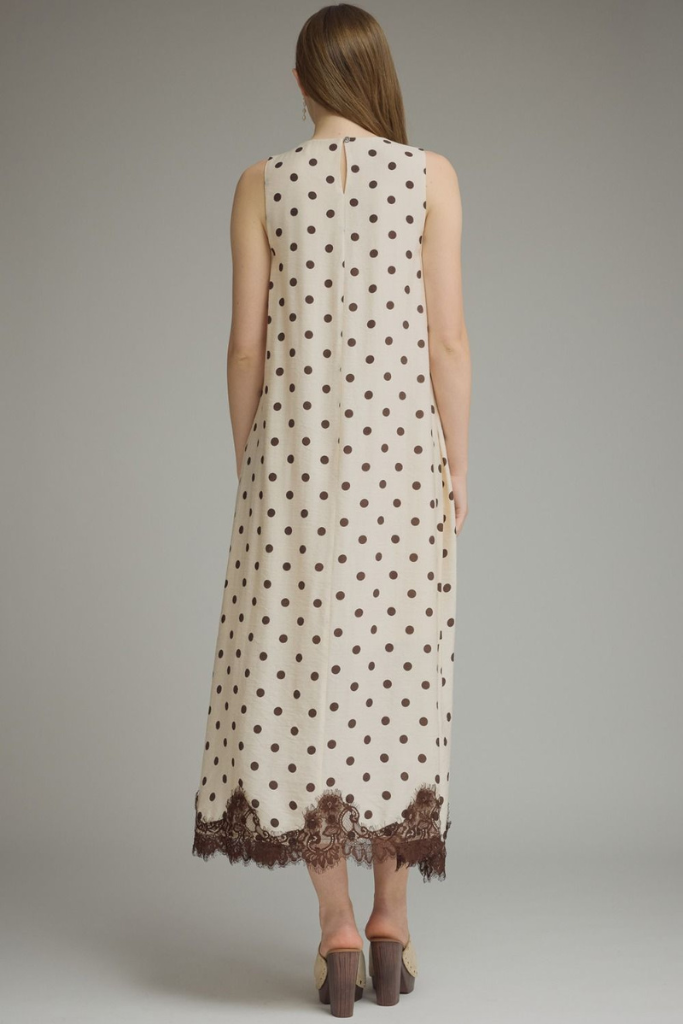 Phoebe polka dot midi dress
