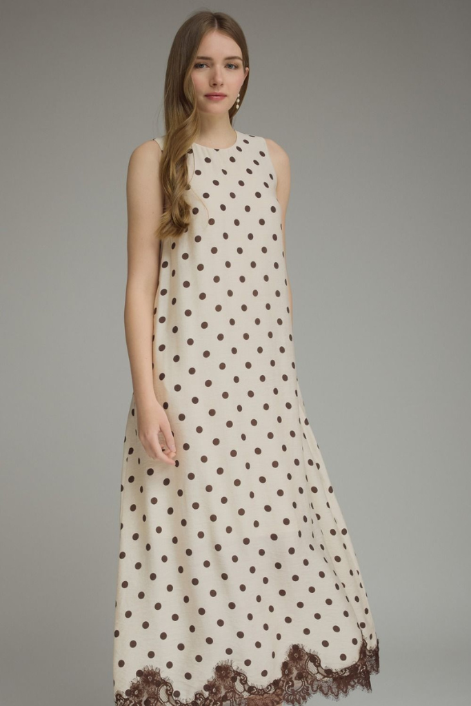 Phoebe polka dot midi dress