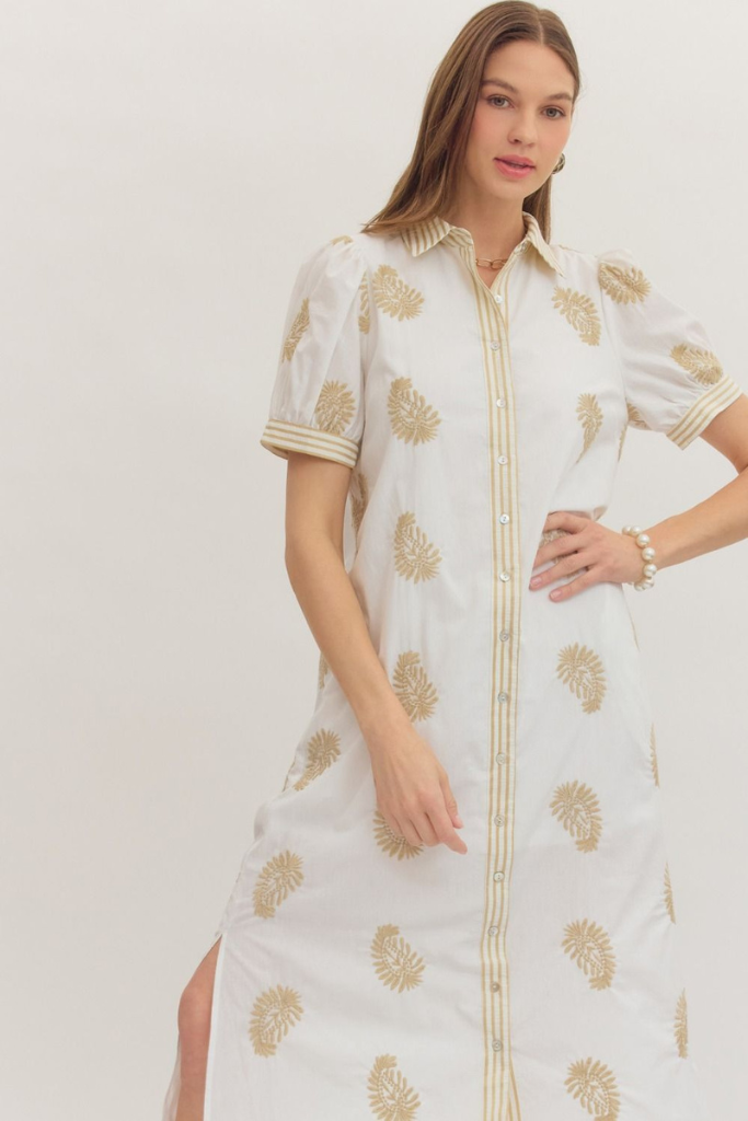 Lucy embroidered midi dress
